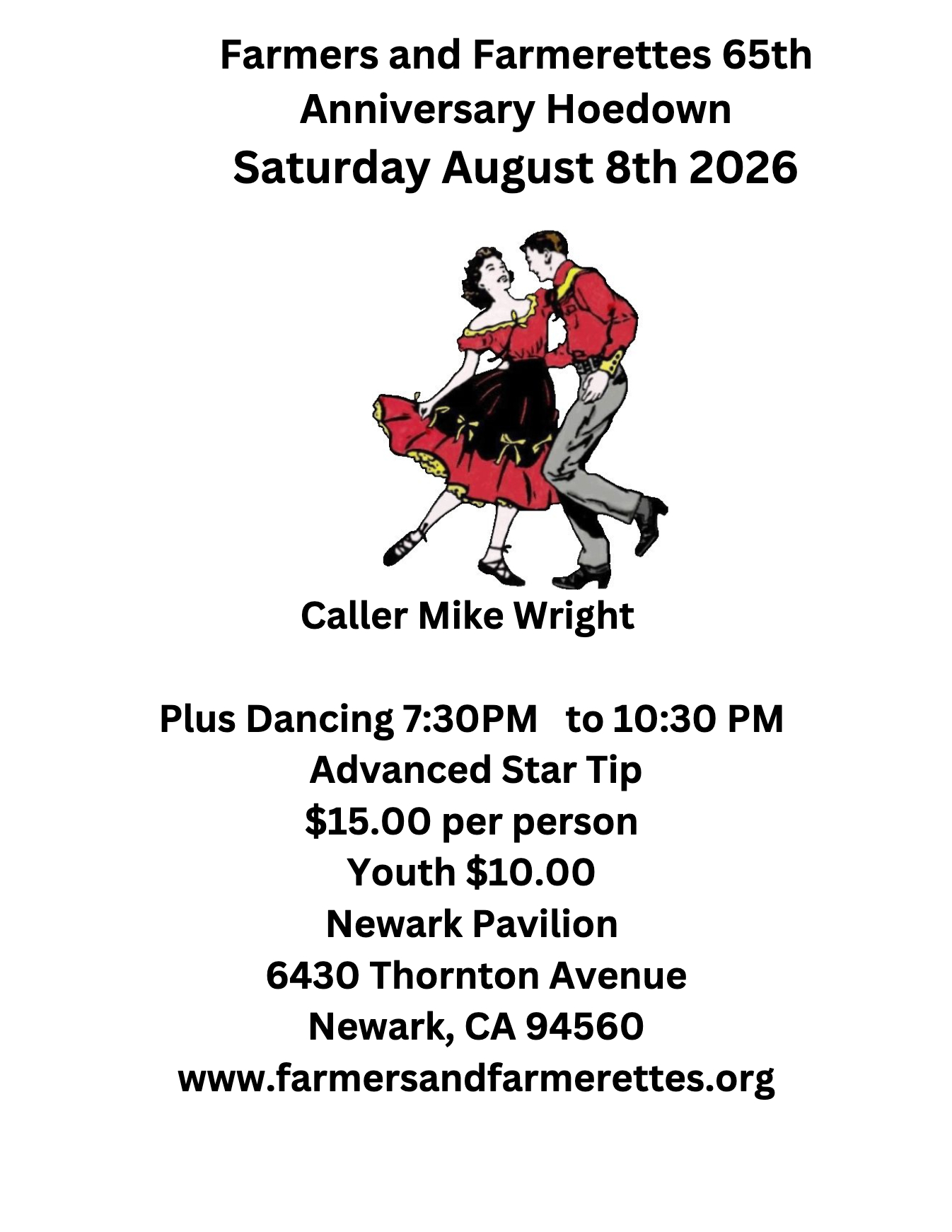 65th Anniversary Hoedown – Aug 8, 2026